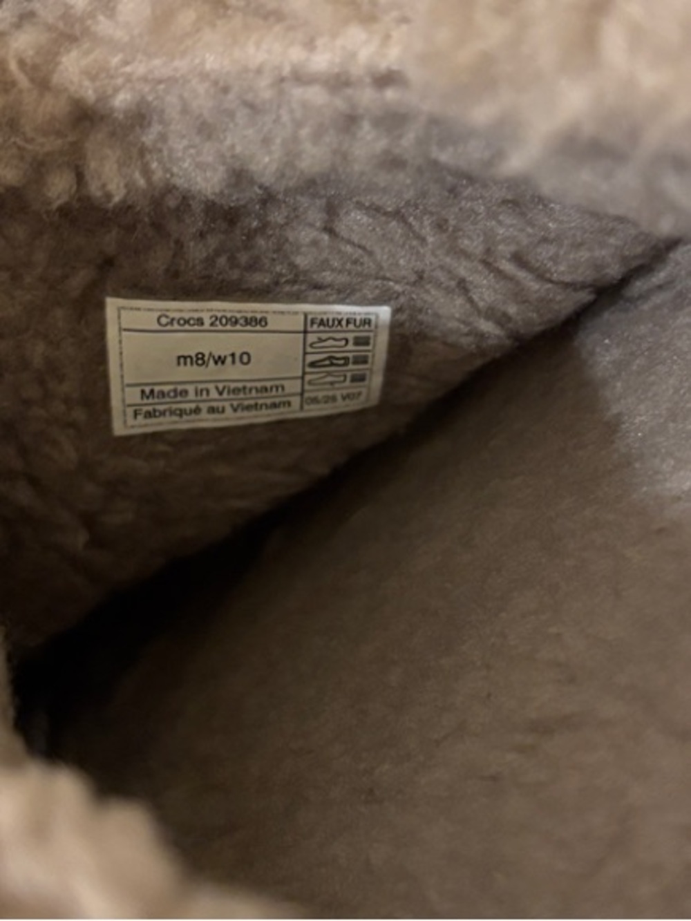 CROCS Plush Slippers - Taupe - Picture 5 of 5